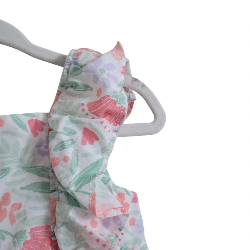 Lot of 2 Carter's‎ Baby Girl Dresses 9 Month Layered Floral Ruffle Sleeves Lined